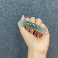 【現貨】緬甸翡翠手鐲老坑晴水冰種飄花油青手鐲晴水女款玉鐲冰透【北歐家居生活】