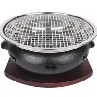 cast iron charcoal barbecue grills Korean style commercial table bbq grill household heating stove mini Portable brazier 124-2