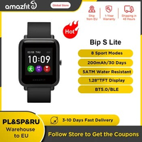 [Refurbished] Amazfit Bip S Lite Smartwatch 5ATM Waterproof Swimming Color Display Smart Watch 1.28inch For Android ios Phone