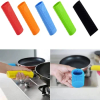 Silicone Hot Handle Holder Potholder Rubber Pot Handle Sleeve for Cast Iron Pans Metal Frying Pans Skillets Coaster Brushe Cover