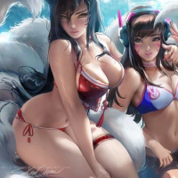 New Cosplay costumes cos LOL Ahri Doujin swimsuit New Anime
