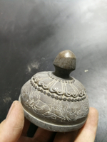 純銅香爐蓋子浮雕刻花香爐蓋子，圖片實拍純銅重178克，尺寸高