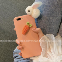 手機殼 保護套適用胡蘿卜兔子iphone11pro蘋果x手機殼xs max毛絨8plus女7全包XR