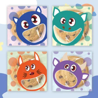 100PCS Cute Big Mouth Monster Cookie Candy Self-Adhesive Plastic Bags For Biscuits Snack Baking Package Supplies Birthday Decor