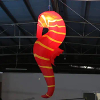 Sayok 2mH Inflatable Seahorse Model Giant Inflatable Seahorse with Remote Controller Inner Air Blower for Bar Concert Club
