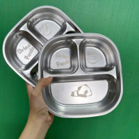 2025 Anti-Fall Household Stainless Steel Children's Elementary School Kindergarten Canteen Deepened