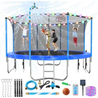 Upgraded 12FT Trampoline for Kids and Adults, Large Outdoor Trampoline with Enclosure, Backyard Trampoline