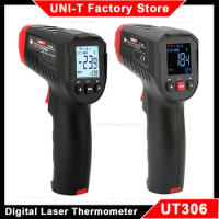 UNI-T Digital Thermometer UT306S UT306C Non-contact Industrial Infrared Laser Temperature Meter High Temperature Gun Tester