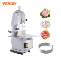 VEVOR Electric Bone Cutting Sawing Machine Automatic Commercial Tabletop Stainless Steel Bandsaw Bone Cutter for Home Kitchen