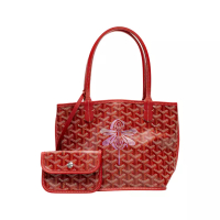Goyard Anjou Mini Bag Red with Dragonfly Pink