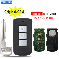 YOUBBA Original Remote Keyless Smart Key 2 Button 433MHZ ID47 for Mitsubishi Pajero Sport L200 Montero GHR-M004/M003 2016-2021
