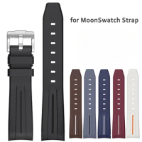 20mm MoonSwatch Rubber Strap for Omega Watch Band Curved End Silicone Wrist Bracelet Men Women Waterproof Sport Watchband Belt