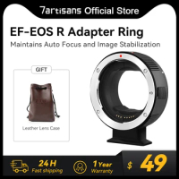 7artisans EF-EOSR AF Camera Lens Adapter Ring IS Image Stabilization for Canon EF EF-S Lens to Canon EOS R RP R5 R6 R7 Camera