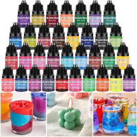 33 Colors Candle Wax Pigment Colorant Non-Toxic Soy Candle Wax Pigment Liquid Dye Soy Wax DIY Soap Dyes Candle Making Supplies