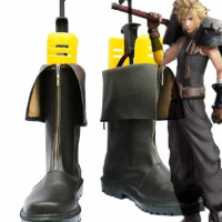 Final Fantasy VII FF7 Cloud Strife Cosplay Shoes Black Boots Custom Made