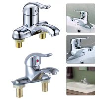 Bathroom Faucet Double-Hole Basin Hot And Cold Water Faucet For Toilet Kitchen Bathroom Stainless Steel Sink Mixer Tap