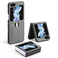 For Samsung Z Flip 5 4 3 Flip4 Flip3 Anti-Dust Matte Cover Case for Samsung Galaxy Z Flip 5 Flip5 Card Pocket Leather Cases