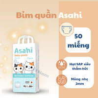 Bỉm/Tã quần Asahi 50 miếng cho bé dáng suông, mỏng nhẹ, thoáng khí,thấm hút tốt,có dán cuộn tiện lợi