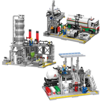 2023New MOC Idea City Laboratory Chemical Plant Building Blocks Bricks Constructor Model DIY Toys for Boys Christmas Gift Set