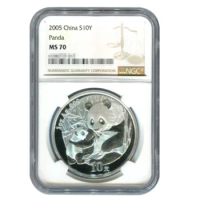 2005 China 1oz Silver Panda Coin NGC 70