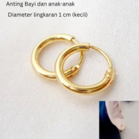 anting Gipsy Anak bayi 12mm Titanium Gold Anti Luntur