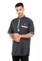 ZAYIDAN Baju Koko Gamis Muslim Pria Syakil - Hitam