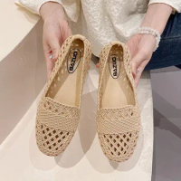 2024 Summer Women Hollowed-out Sandals Female Slip-on Breathable Jelly Shoes Non-slip Flat Beach Shoes Ladies Casual Shoes