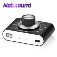 Nobsound Mini Bluetooth 5.0 Stereo Receiver 87-108Mhz Rechargeable FM Radio Tuner with 3.5mm Out