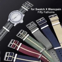 22mm Nylon Watch Strap for Swatch X Blancpain Fifty Fathoms Band One-piece Sports Wristband Men Women Universal Bracelet