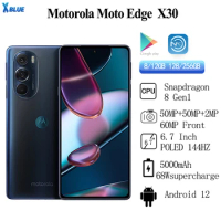 Global Rom Original Motorola Moto Edge X30 5G Snapdragon 8 Gen 1 Android 12 6.7'' 144Hz 68W Super Charge 5000mAh