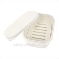 asdfkitty可愛家*日本INOMATA攜帶式長方型白色肥皂盒-旅行.游泳都好用-適用普通大小肥皂