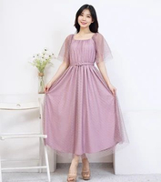 Ken-291 Long dress Kondangan Korean Style / Baju Natal Wanita Kekinian / Gaun Pesta Panjang Elegan L