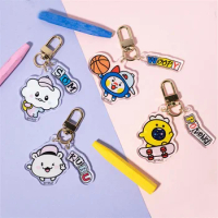 KPOP TREASURE TRUZ Cartoon Acrylic Keychain YOCHI ROMY Cute INS Sweet Korean Style Bookbag Car Accessories Fan Collection Gift