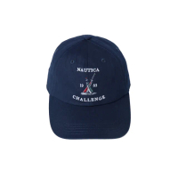 【NAUTICA】品牌LOGO帆船刺繡棒球帽(深藍)