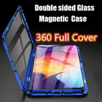 360 Full Cover For Huawei Nova 5T Metal Magnetic Adsorption Case For Huawei Nova 5T Cases Double Glass Coque Nova5T Funda Shell