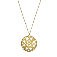 【二手名牌BRAND OFF】Tiffany & Co. 蒂芬妮 金色 18K 黃金 圓形簍空 墜飾 項鍊
