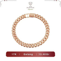 Gelang Tangan Emas Model Cuban Ukir Sisik Naga Slept 17K/750 Terbaru Termurah Asli