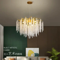 Italian Light Luxury High-End Crystal Chandelier Designer Villa Living Room Bedroom Dining Room Model Room Exhibition Hall Rod-T