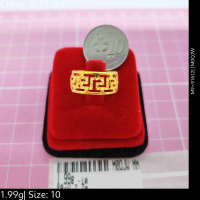 Emas 916,Cincin Rt Maze Stamping 0.77cm Design:1922<M0QJW>91612(M9)-Size: 10