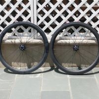 Full Carbon Road Bike Clincher Wheelset 50mm for Disc Brake Cyclocross Bicycle Wheel Thru Axle Front 110*12mm / Rear 148*12m