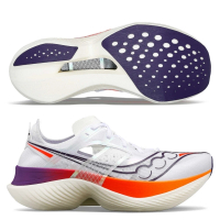 SAUCONY 索康尼 ENDORPHIN ELITE 男款 路跑鞋(S20768-126 白紫橘 碳纖維板 競速 馬拉松)