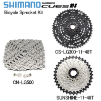 SHIMANO CUES LG300-48T/LG400-42T Cassette Flywheel 10 Speed CN-LG500 9/10/11S Chain SUNSHINE-36/46T Sprocket Kit For MTB Bike