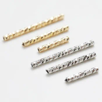 20PCS Brass Long Tubular Jewelry Making Supplies Findings Diy Earrings Supplies Hand 14k Plated Gold Accessories 10/15/20mm
