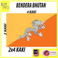 1 PC BHUTAN FLAG 2X4 FEET KAKI / BENDERA NEGARA BHUTAN FLAGS