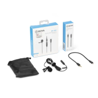 BOYA BY-M2 Clip-on Lavalier Microphone Mini Wired Condenser Microphone Mic for iOS devices