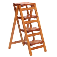 實木梯凳家用多功能折疊梯登高三步人字梯小臺階樓梯室內楠竹梯椅