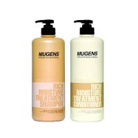 [Hàng mới] Cặp dầu gội dầu xả dưỡng chất mugens rich moisture treatment shampoo, conditioner 2 x  10