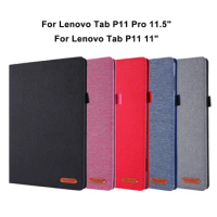 For Lenovo Tab P11 Case Cloth TPU Flip Tablet Cover 11 Inch 2020 Tablet Coque for Lenovo Tab P11 Pro Case 11.5 TB-J706F TB-J606F