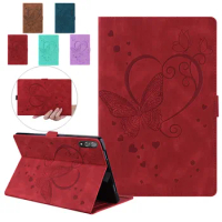Funda for Samsung Galaxy Tab A7 10.4 A7 Lite 8.7'' Case Embossed Butterfly Flower Stand Cover Coque for Tab A7 Lite SM-T220 T550