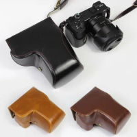 HQ Leather Camera Bag case Grip strap For Sony alpha A6600 16-70mm 18-135 Lens
